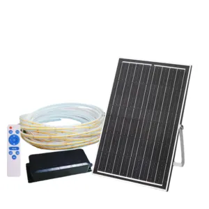 36V Solar Neon Led Strip Set With Remote Control Solar Panel Linear Flexible Lighting Ip65 Silicon Tube Soft Solar Strip Light