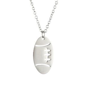 Nuevo colgante de Rugby hueco de acero inoxidable lindas cadenas de cobre llave flor regalo religioso diamante circón collar deportivo - Product Image 5