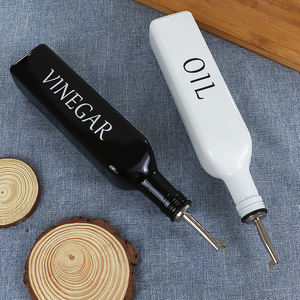 Distributeur <span class=keywords><strong>de</strong></span> bouteilles en verre vide noir et <span class=keywords><strong>blanc</strong></span> <span class=keywords><strong>de</strong></span> 8 oz 250ml 16oz 500ml pour la <span class=keywords><strong>cuisine</strong></span> avec couvercles en métal - Product Image 2