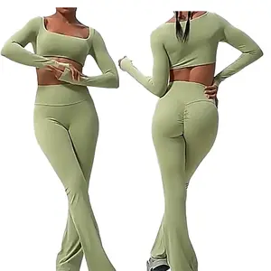 Preisschlager OEM Push-Up Fitness Yoga Aktivkleidungset Damen Fitnessstudio-Kleidung Damen hohe Taille nahtlose Yoga-Sets für Damen