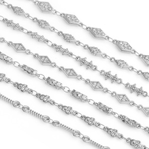 Cadena Decorativa de Acero Inoxidable con Patrón de Espinas de Diamante, Estilo Gótico, Metal Pesado, para Manualidades, 2.5M por Rollo - Product Image 4