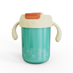 Vaso con pajita de acero inoxidable para bebés, tamaño pequeño, para niños de 0 a 12 meses - Product Image 2