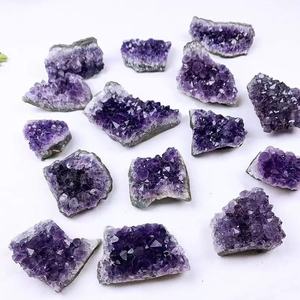 Doğal Ham Mor Yuvarlanmış Kristal Kuvars Kümesi Ametist Jeodu Örneği Taş Enerji Şifalı Kristal Elmas Maskotu - Product Image 4