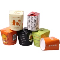 Boîte de wok en papier jetable avec impression personnalisée, récipient à emporter pour pâtes de riz, nouilles alimentaires chinoises