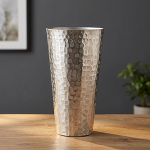 Metal Decorative Flower Vase Hammered Design - Product Image 2