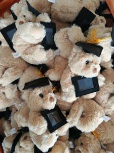 Oso de peluche de diseño OEM, oso de graduación, juguete de peluche de Animal negro, sombreros, camisa, <span class=keywords><strong>libro</strong></span> - Product Image 3