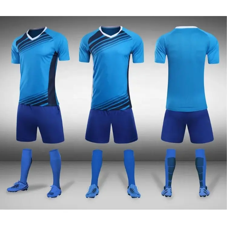 2024 Groothandel Custom Logo Design Voetbal Jersey Cool Jeugdteam Dragen Korte Mouw Set Voetbal Uniform