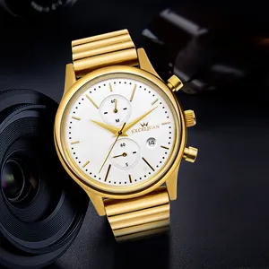 Relógio de pulso marca oem de quartzo à prova d'água, luxuoso, mãos, liga, pulseira, relógio, logotipo personalizado, relógio de pulso masculino