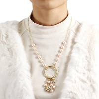 Collier court à pampilles avec chaîne à maillons en imitation perle, style bohème délicat pour femmes, nouveau modèle JH