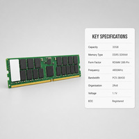 Memori Server DDR5 32GB 4800MHz ECC RDIMM 288-Pin PC5-38400 2Rx8 1.1V Modul DIMM Terdaftar untuk Server Rak Pusat Data