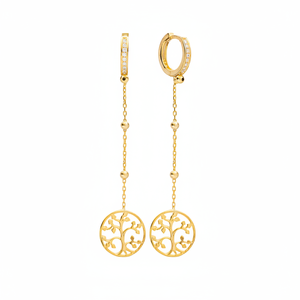 Life of <b>Tree</b> Design 925 Long Earrings Trendy Wholesale Turkish Handcrafted 925 Silver Sterling Jewelry - Product Image 2
