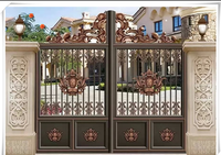 Portail de maison moderne, designs de grille personnalisés en usine, portail de cour en alliage d'aluminium