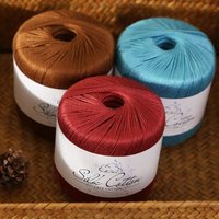 Vente en gros de châles, cardigans et jupes au crochet à la main, fil d'été en acrylique mélangé soie et coton, fil à dentelle #   6 fils à tricoter à la main
