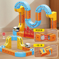 Ensemble de train électrique, piste magique, voitures sur rail, blocs de construction magnétiques DIY, jouets pour enfants faciles à détacher, fente USB, jouets de voiture pour enfants, cadeau