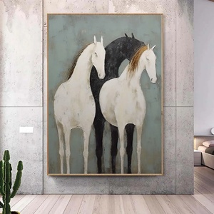 Pintura al Óleo de Caballo Realista Personalizada al por Mayor, Arte Mural 3D Texturizado, Decoración de Interiores Pintada a Mano - Product Image 3