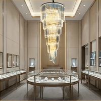 Lustre de luxe en cristal, lampe à cascade longue pour escalier, lustre suspendu sur mesure pour duplex, manoir, salon