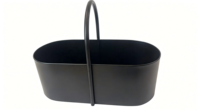 Pot de fleurs ovale en métal noir mat, anti-rouille, étanche, décoratif, avec trou de drainage personnalisé pour jardin intérieur/extérieur
