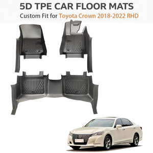 Tapetes de Piso 5D TPE Personalizados para Toyota Crown 2018-2022 (Volante a la Derecha), Impermeables, Ecológicos, 3.5mm de Grosor, para Todo Clima, Reemplazo OEM - Product Image 1