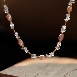 Collar de Cadena con Cristales Blancos de Lujo, Nuevo 2024, con Perlas de Agua Dulce de Alta Gama para Mujer - Product Image 2