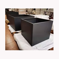 Boîte de rangement en acier métallique personnalisée, pot à fleurs d'extérieur, pot à fleurs décoratif en acier inoxydable