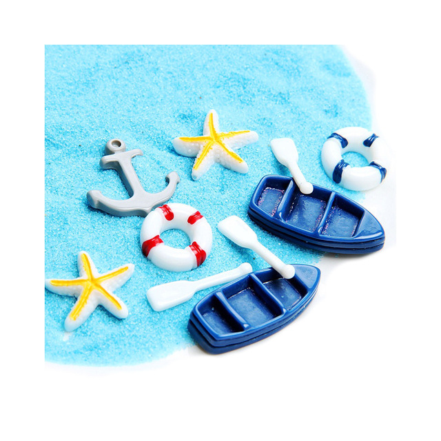 Marine Resin Accessories for DIY Mobile Phone Case Storage Box Photo Frame Christmas Ship Anchor Life Buoy Starfish Accessories