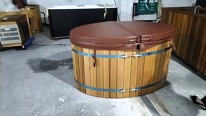 ओम विला पारंपरिक आउटडोर वाटरप्रूफ फोल्डेबल pu और एस्प फोम इन्सुलेशन गर्म टब स्विमिंग पूल कवर - Product Image 4