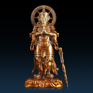 Statue de Bouddha Weituo en laiton, moulée à la main, pour la maison, le bureau, la décoration intérieure, artisanat décoratif, cadeau - Product Image 2