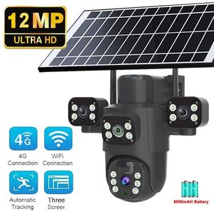 กล้องวงจรปิด 12MP Solar WIFI PTZ  สามเลนส์  หน้าจอแสดงผล  ติดตามอัตโนมัติ  ระบบรักษาความปลอดภัยภายนอกอาคาร  6K 4G IP Camera - Product Image 1