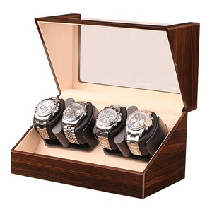 Boîte de remontoir de montre mécanique automatique en noyer transfrontalier 4 + <span class=keywords><strong>0</strong></span> enrouleurs mallette de rangement de montre cadeau en bois de Source d'usine - Product Image 5