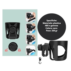 Porte-gobelet universel pour poussette avec crochet, antidérapant, en ABS, facile à installer pour poussette de bébé - Product Image 5