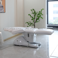 Table de massage électrique pliable en cuir à 3 sections, design moderne, réglage des pieds et du dossier, éponge haute densité, métal
