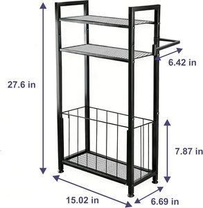 <span class=keywords><strong>Porte</strong></span>-papier toilette <span class=keywords><strong>sur</strong></span> <span class=keywords><strong>pied</strong></span> avec étagère, pieds réglables, support de <span class=keywords><strong>porte</strong></span>-papier toilette pour salle de bain, pour les espaces restreints - Product Image 3