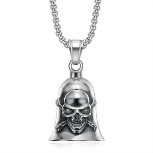 Yunnique-collar con colgante de calavera de acero inoxidable para hombre, cadena de 3mm, 61cm de longitud, estilo vintage, regalo, joyería - Product Image 5