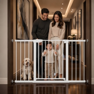 Barrière de sécurité Yxleisure à tension réglable – Blanche – Barrière <span class=keywords><strong>extensible</strong></span> pour animaux de compagnie – Barrière pour bébé pour portes et couloirs – Vente en gros B2B - Product Image 2