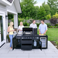 Centre de barbecue de jardin moderne pour repas en plein air, rassemblements dans la cour, fêtes en extérieur et loisirs en villa – Cuisine de barbecue extérieure