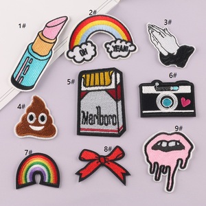 Creative <b>Iron</b> on Embroidery Cigarette Lipstick rainbow Shape Patch for Diy Decoration - Product Image 1