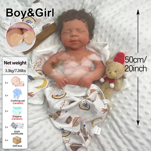 Куклы-реборны из силикона с темной кожей, коричневые кудрявые волосы, мягкие на ощупь, расписанные вручную, коллекционные для любителей кукол и художественных выставок - Product Image 4