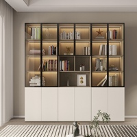 Meubles de présentation de librairie en bois de style luxueux, étagère en bois, support pour la décoration intérieure de bibliothèque