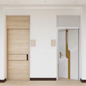 Porte intérieure moderne en acier coupe-feu à feuille unique, porte métallique de sécurité ignifugée pour chambre, villa, commerce, salon - Product Image 4