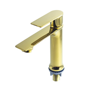 Grifo de Agua Fría Monomando de Diseño Moderno Cromado para Baño, con Válvula de Cerámica de Lujo para Lavabo - Product Image 1