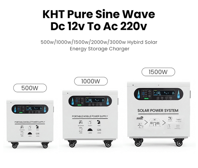 Portable Home Camping Solar Panel LiFePO4 Energy Storage Charger 2000W Pure Sine Wave AC 220V DC 12V MPPT Solar Generator