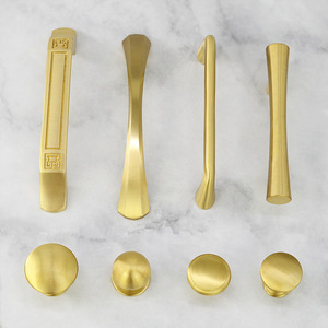 Solid <b>Brass</b> Cabinet Handles Bar Shape New Chinese Style Durable Home Office Furniture <b>Knobs</b> - Product Image 3