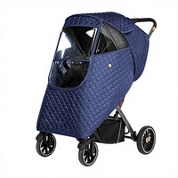 Housse de protection contre le vent pour poussette et landau bébé, en métal, épaisse et chaude, capacité de charge de 25 kg, poussette bébé 3 en 1, âges 1-3 ans