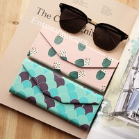 Étui à lunettes de soleil fait main de la série Cactus avec impression de logo personnalisé, boîte d'emballage de lunettes pliables en PU tendance