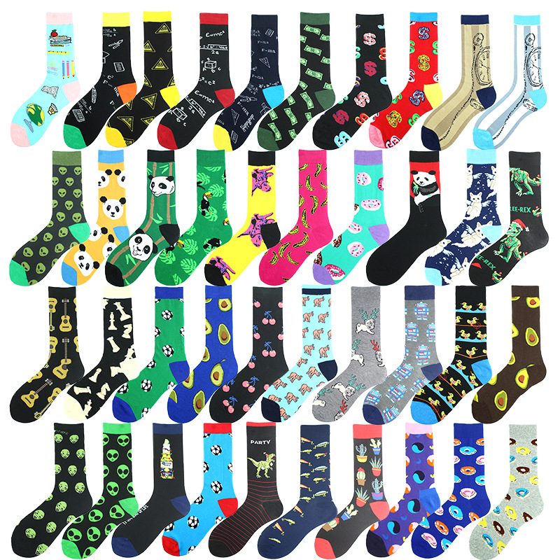 Fashion Colorful Socks Men Creative Cartoon Funny Socks Cotton Women Funny Novelty Cute Knitted Sock