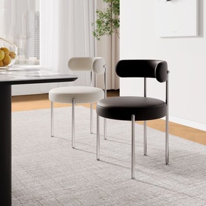 New Style Modern Luxury Fabric Dining Chairs for Bedroom Dining Room Furniture with Metal <b>Legs</b> dining <b>table</b> chair - Product Image 5