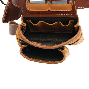 OEM Service Latest Custom Design Reusable Leather Tool Belt Customized Logo Genuine Leather Tool Bag - Product Image 3