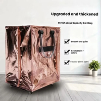 Sac de courses robuste et imperméable, doublure épaisse tissée pour chariot à linge avec poignées pour l'épicerie, le marché et le transport