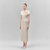 2026 Damen Hochwertiges Vietnamesisches Design Elegantes und Perlenverziertes Blumenmuster Figurbetontes Langes Kleid