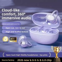 Écouteurs sans fil à clip ouvert avec suppression du bruit ENC, son Hi-Fi, chargement Type-C, commande tactile, écouteurs sportifs portables